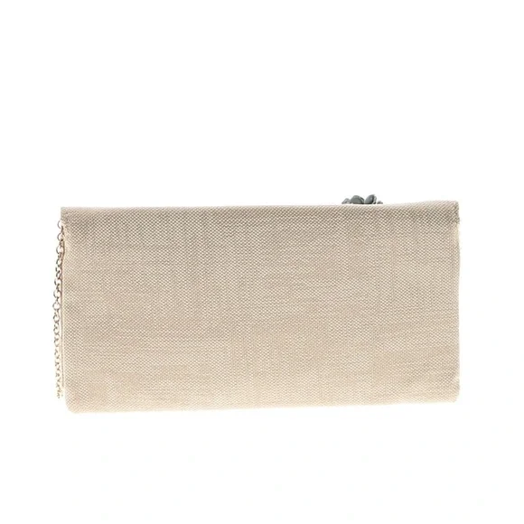 Floral Embellished Cream Clutch - Picture 3 of 3